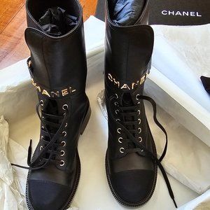 NEW Chanel lace up boots SZ 37 (hard to find + unworn)